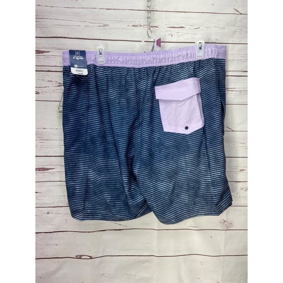 George Eboard Shorts Stretch Quick Dry UPF 50 Blue Stripe Purple Waistband Draws - Picture 2 of 9